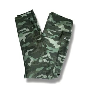 Pink Victorias Secret Ultimate Womens Green Camo Ankle Length Medium Leggings